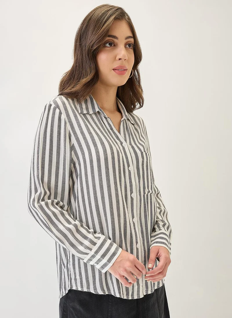 Globus Women's Striped Oversized Shirt Lavender