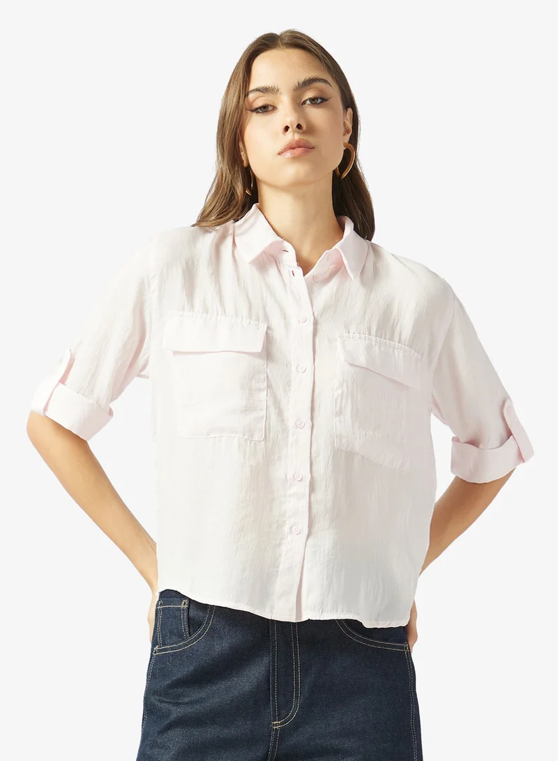 Pocket Button Down Shirt Primrose Pink