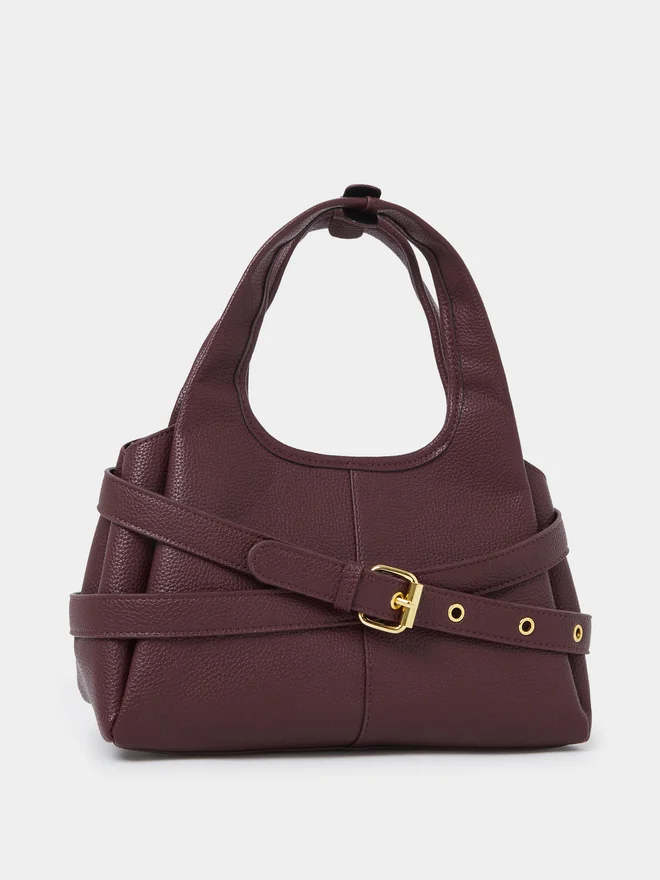 Styli Buckle Strap Detail Shoulder Bag red