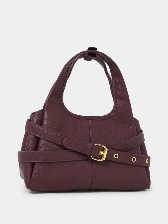 Styli Buckle Strap Detail Shoulder Bag red