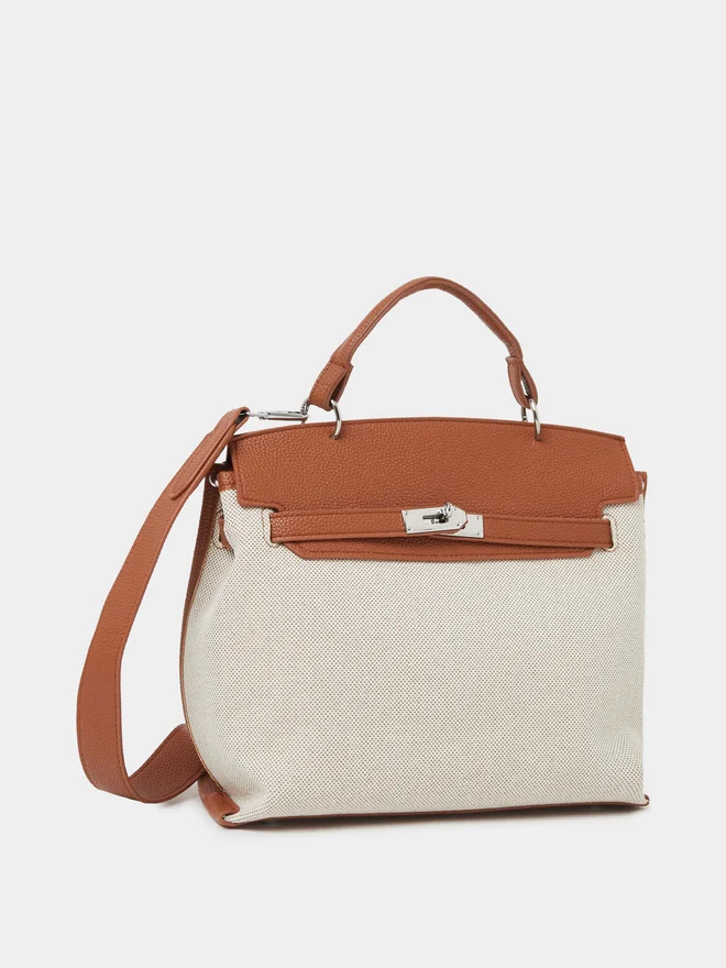 Styli Contrast Flap Detail Handbag white