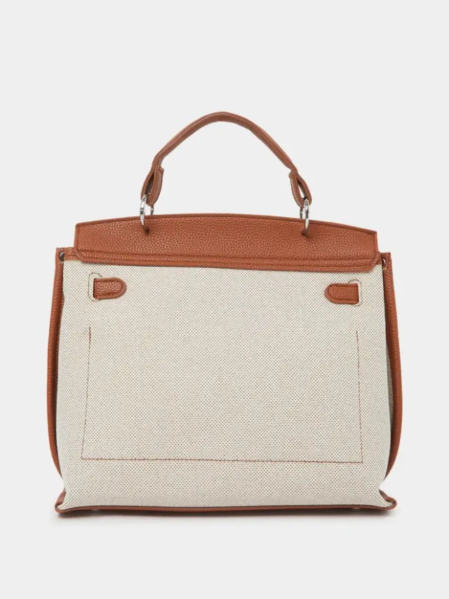 Styli Contrast Flap Detail Handbag white – image 3