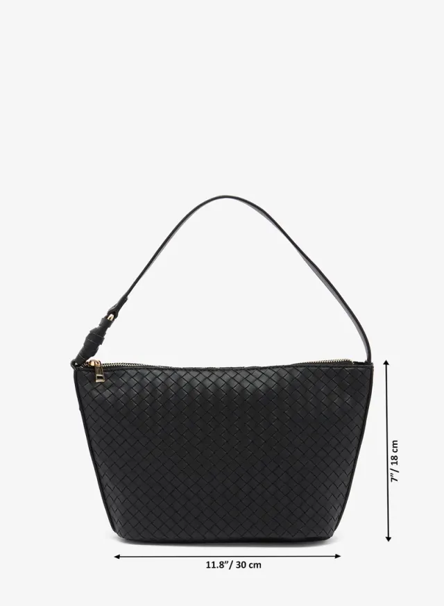 Large Woven Shoulder Bag BLACK – image 5