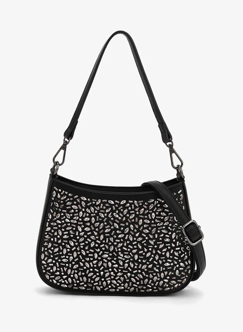 Embellished Shoulder Bag SILVER