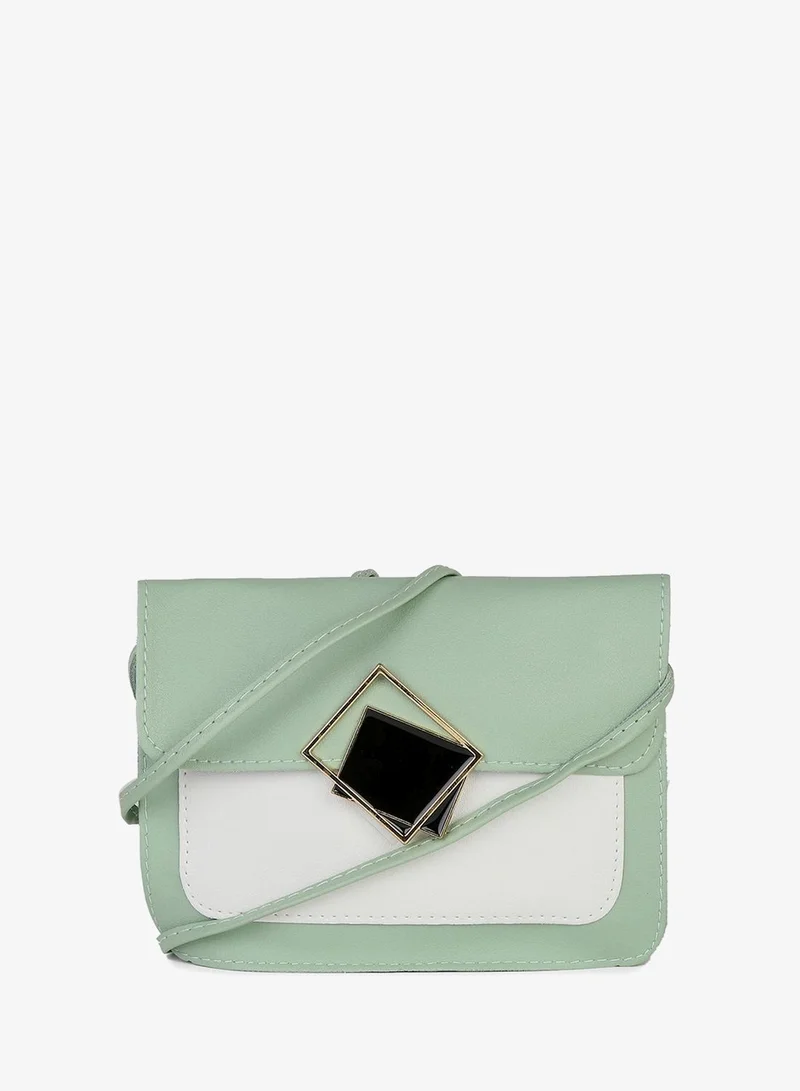Sturdy Meadow Cross Body Bag Mint Green / White