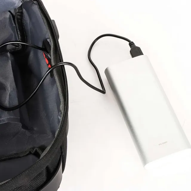 Unisex Anti-Theft Water Resistant Crossbody Bag with USB & Lock grey – image 9