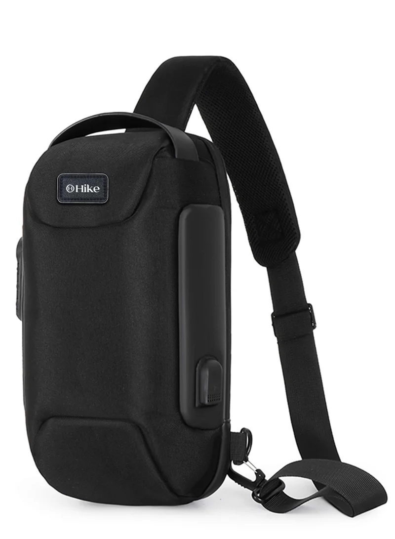 Unisex Anti-Theft Water Resistant Crossbody Bag with USB & Lock grey