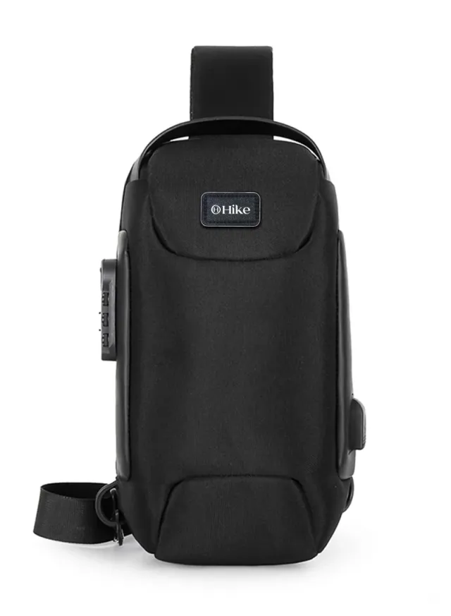 Unisex Anti-Theft Water Resistant Crossbody Bag with USB & Lock grey – image 3