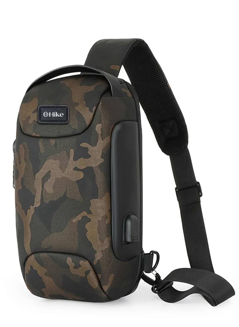 Unisex Anti-Theft Water Resistant Crossbody Bag with USB & Lock grey
