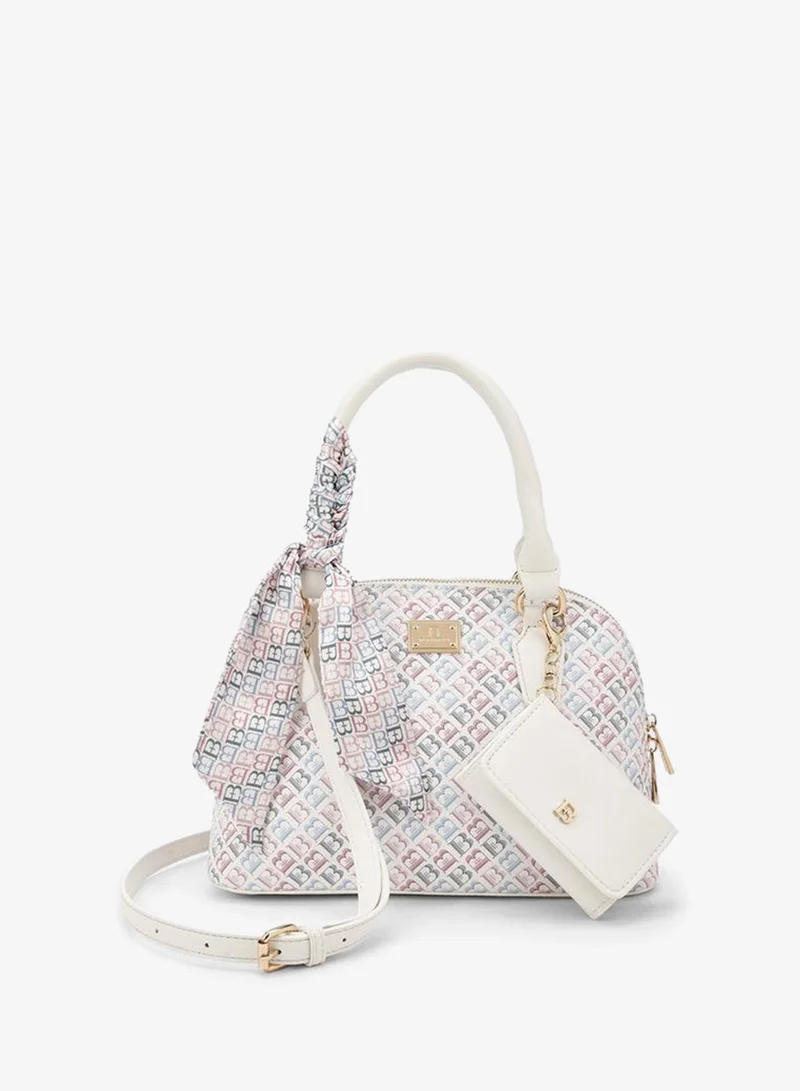 Flora Bella Monogram Print Crossbody Bag with Scarf, MULTICOLOR
