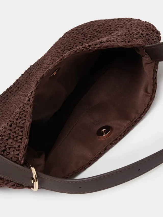 Raffia Shoulder Bag, brown – image 5