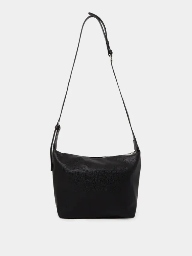 Textured Hobo Bag, Black – image 3