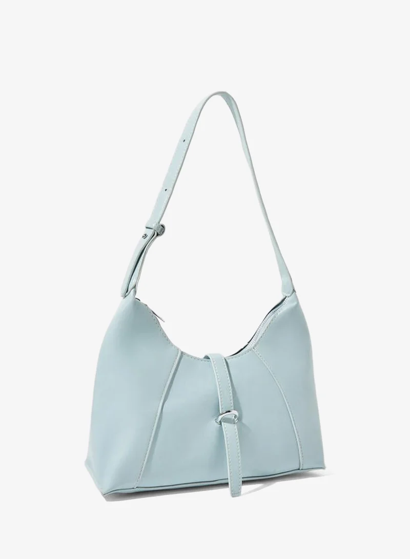 Buckle Detail Shoulder Bag Blue