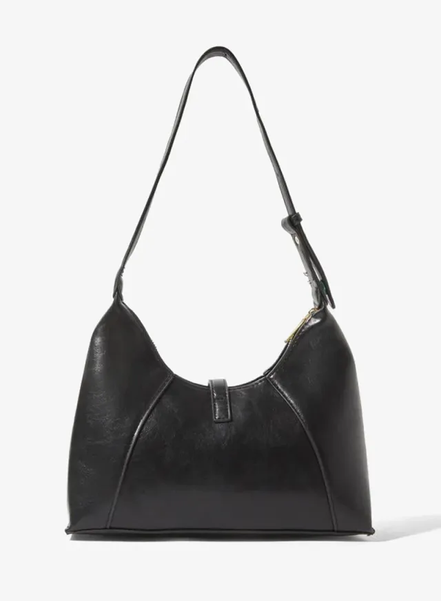 Shoulder Bag with Buckle Detail Black – image 3