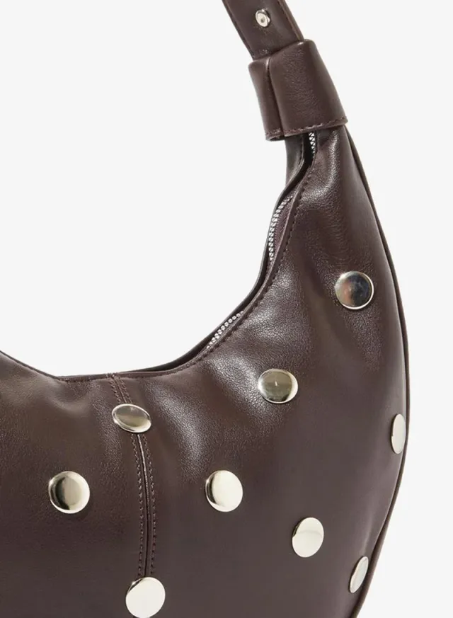 Studded Shoulder Bag Coffee Brown – image 3