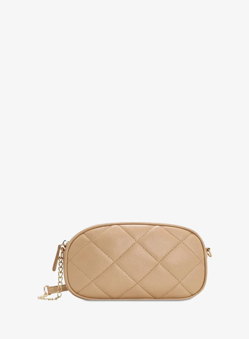 Quilted Chain Detailed Shoulder Bag BROWN