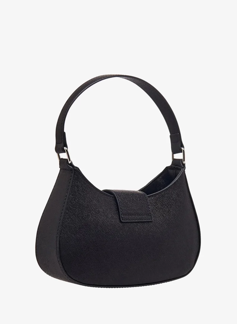 Embellished Floral Shoulder Bag With Flap