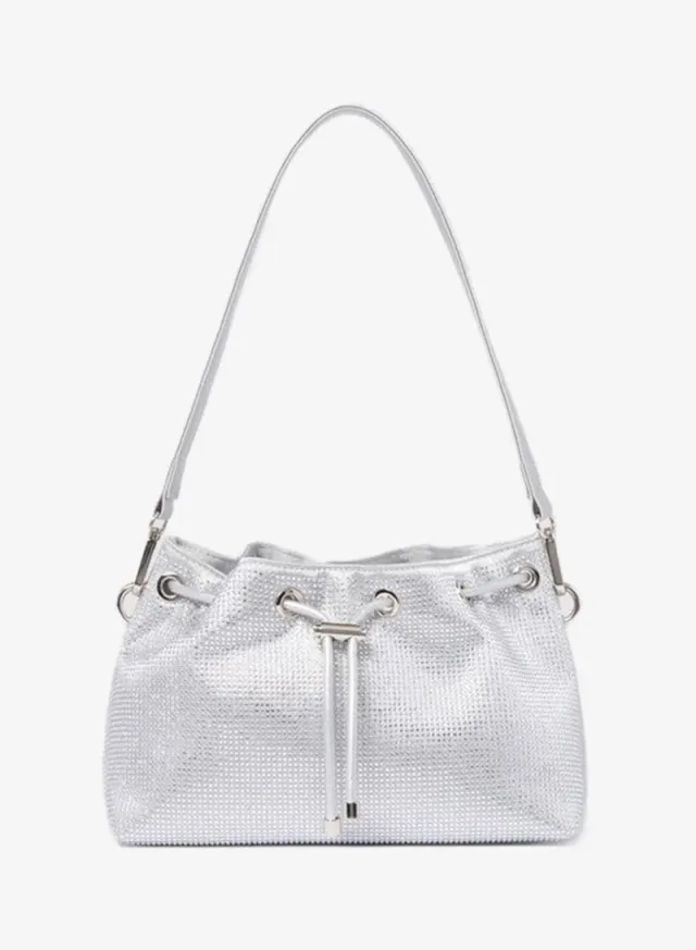 Textured Shoulder Bag SILVER – image 2