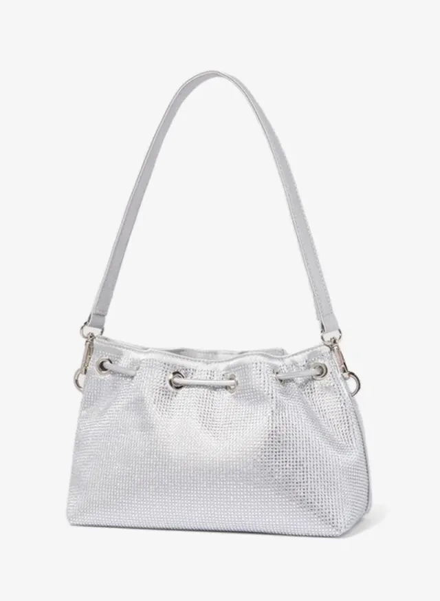 Textured Shoulder Bag SILVER – image 3