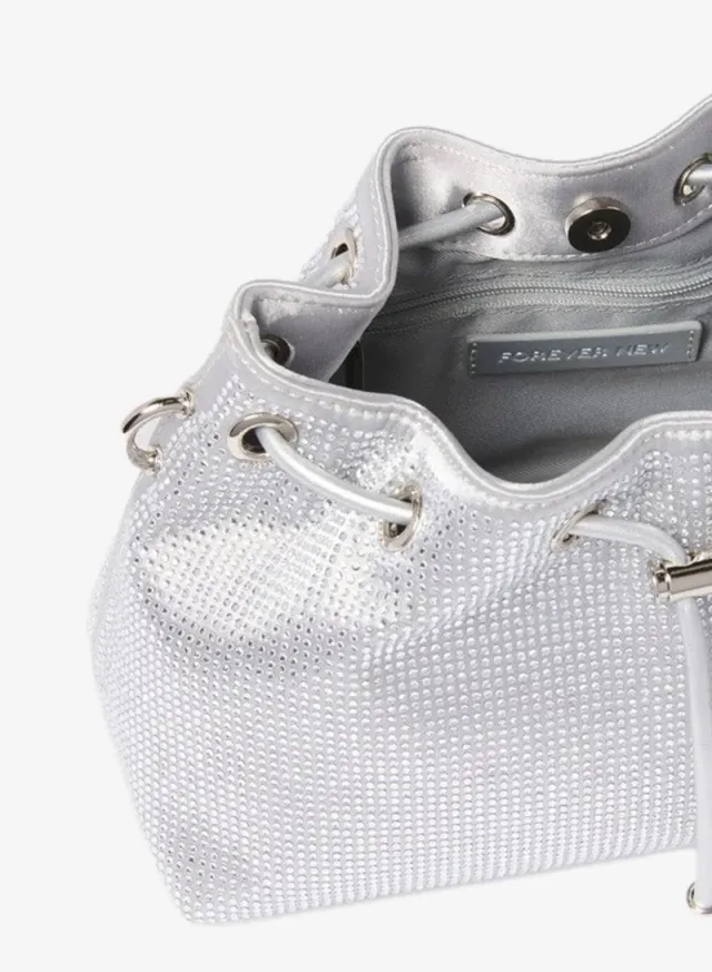 Textured Shoulder Bag SILVER – image 4