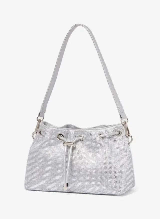 Textured Shoulder Bag SILVER – image 5