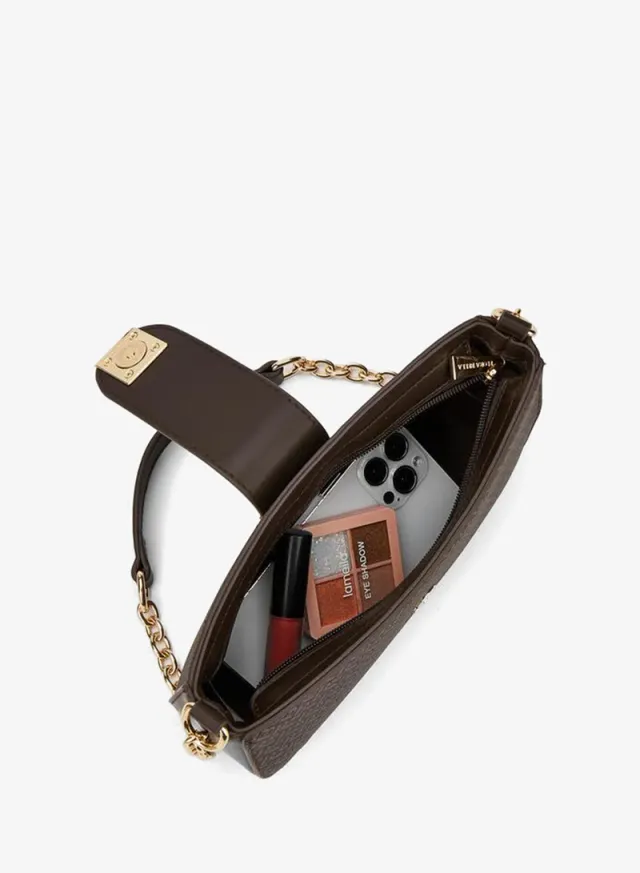 Monogram Shoulder Bag Magnetic Closure brown – image 7