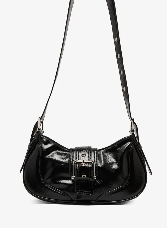 East-To-West Metal Buckle Bag Silver