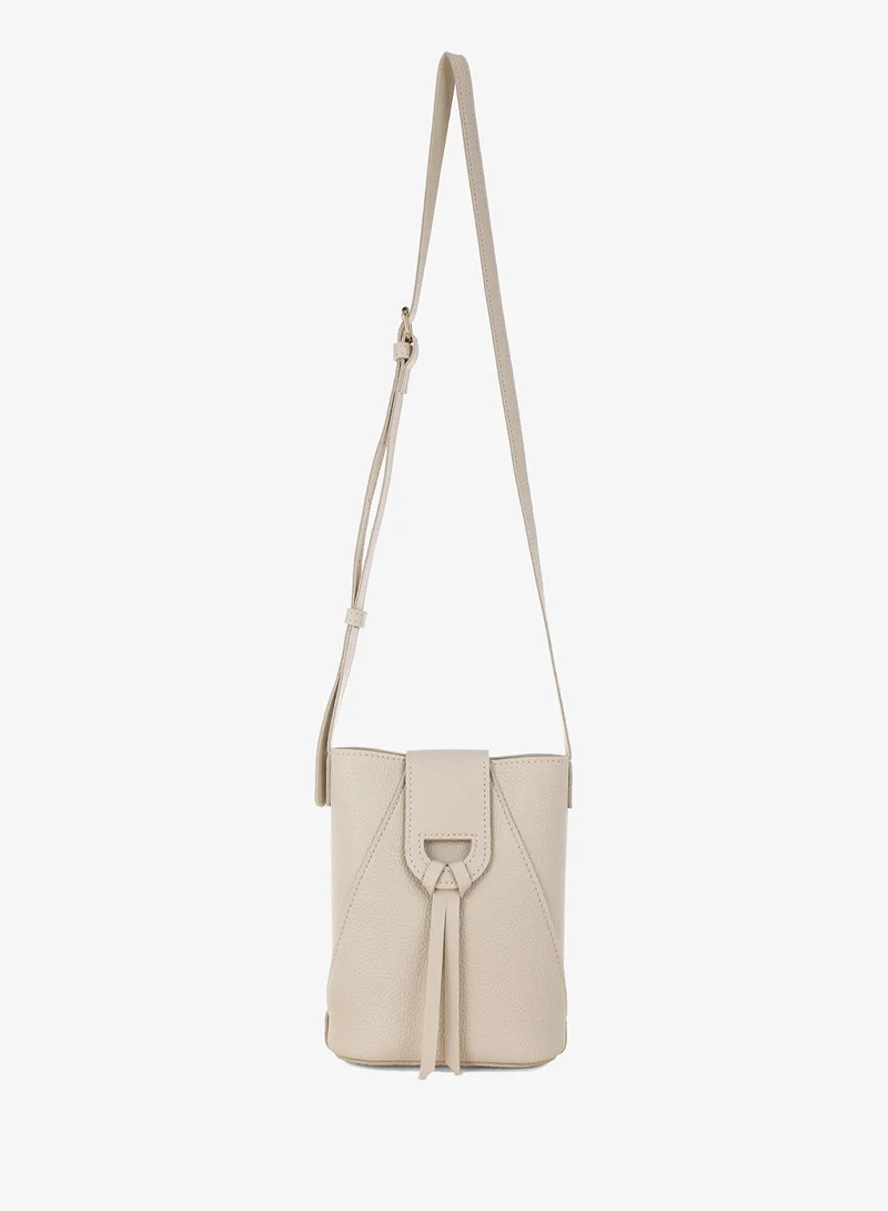 Flap Closure Sling Bag Off White