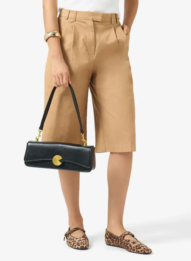 Gold Accent Shoulder Bag Black – image 6