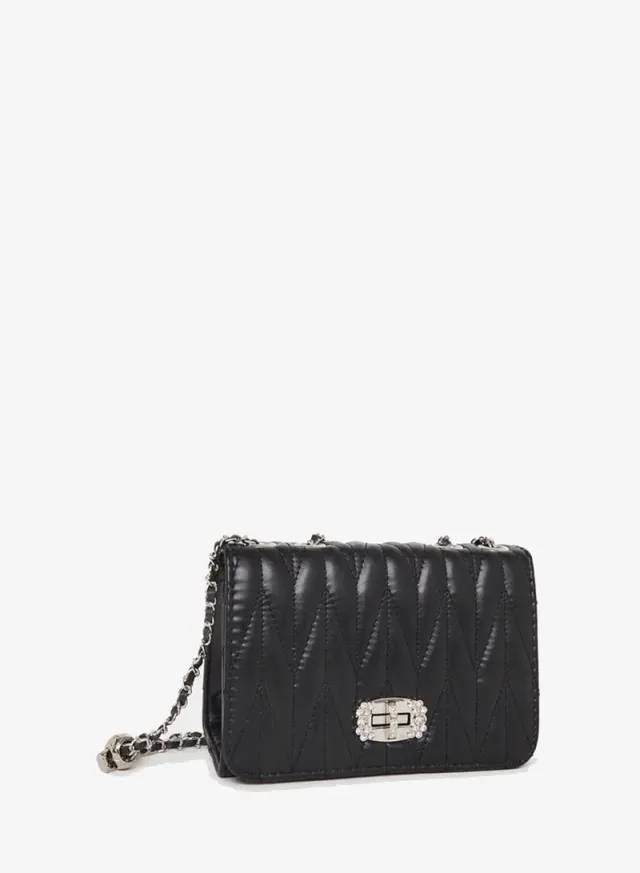 Quilted Chain Shoulder Bag Black