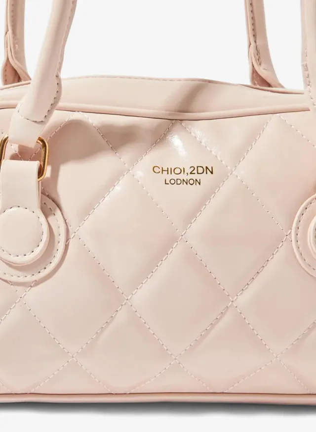 Quilted Shoulder Bag Light Pink – image 4