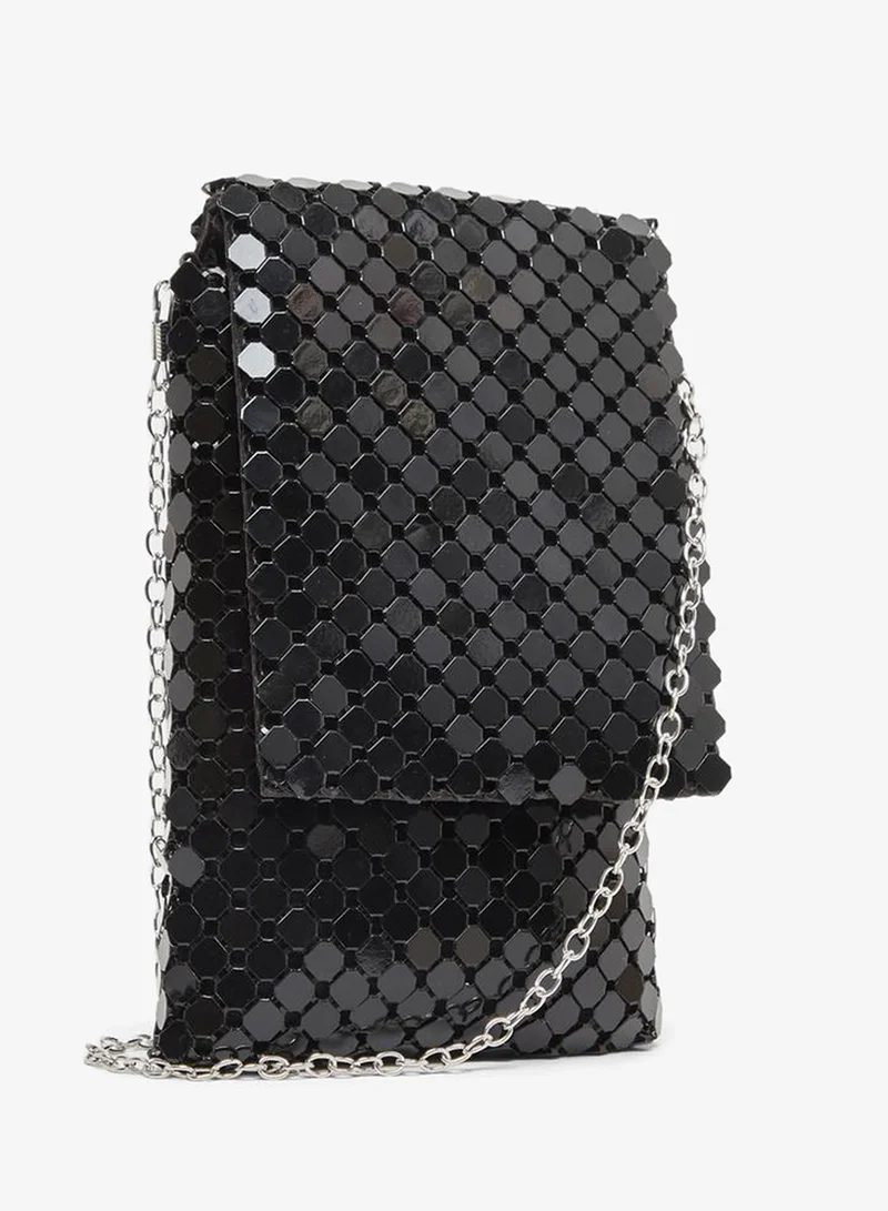 Embellished Chain Strap Mini Bag black