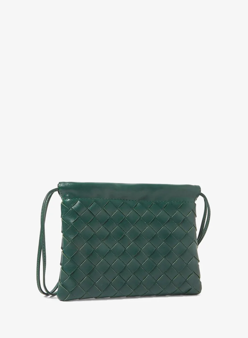 Woven Drawstring Bag Green