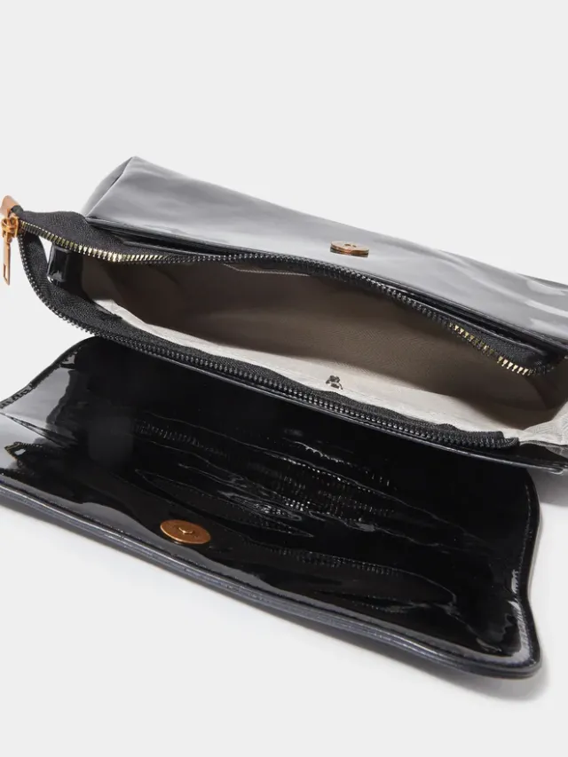 Styli Curved Flap Shoulder Bag black – image 4
