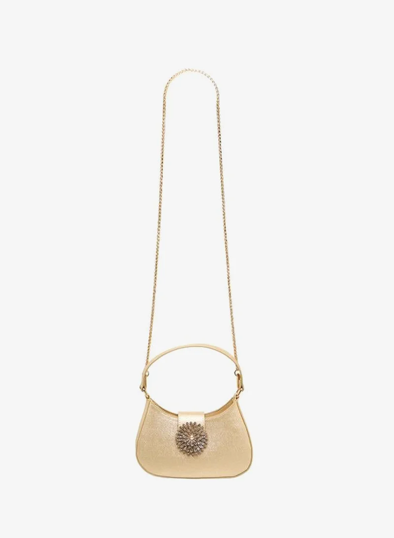 Textured Shoulder Bag With Detachable Strap