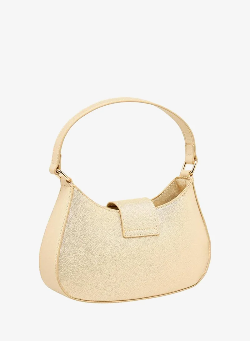 Textured Shoulder Bag With Detachable Strap