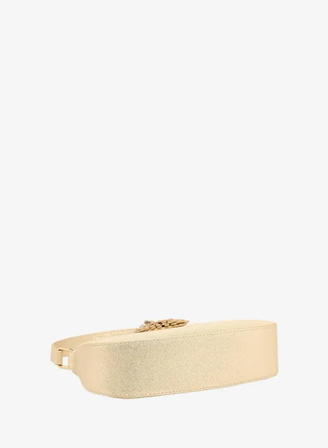 Textured Shoulder Bag Detachable Strap GOLD – image 6