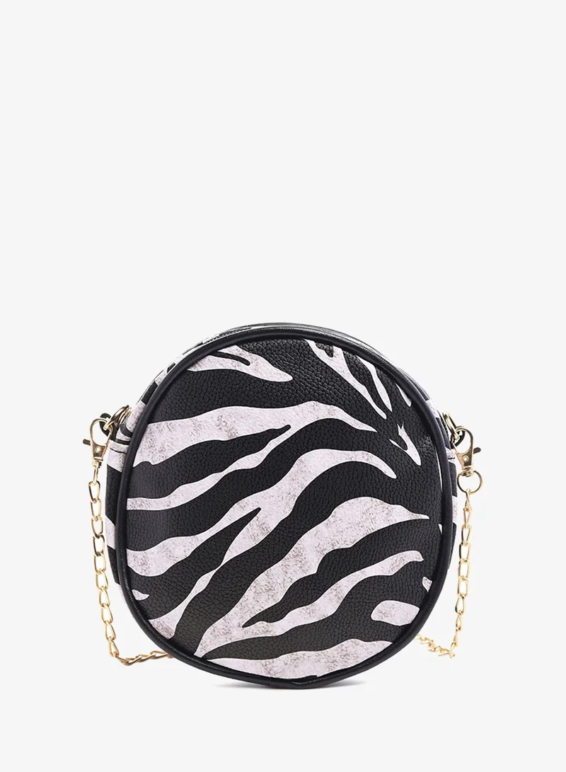 Canteen Bag Animal Print Black Zebra