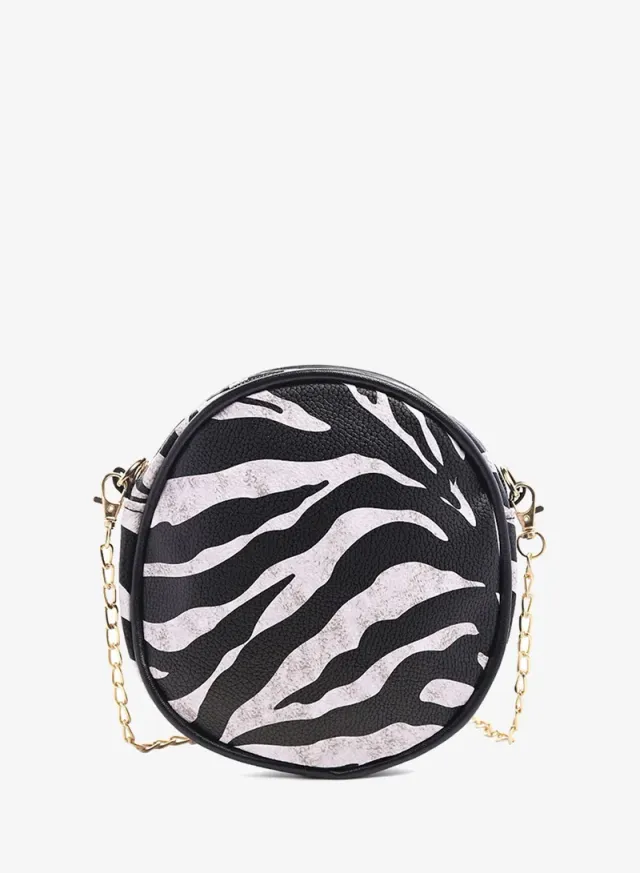 Canteen Bag Animal Print Black Zebra