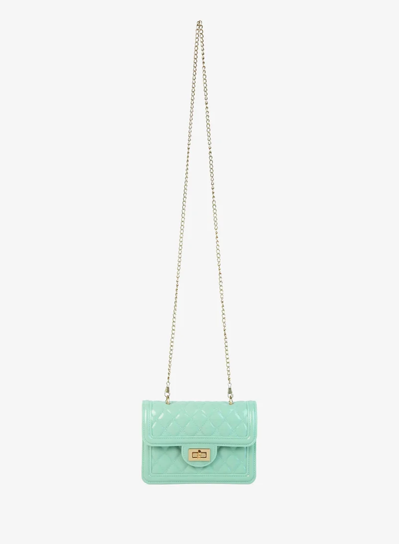 Jelly Quilted Sling Bag Mint