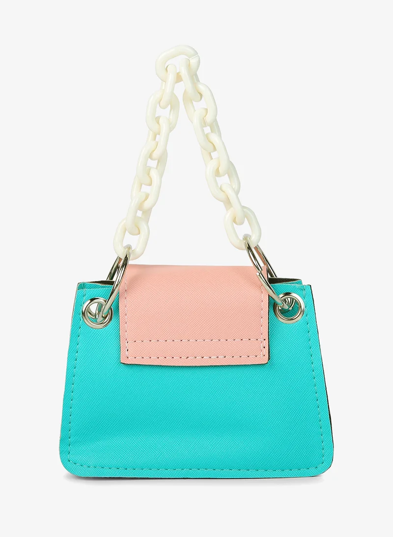 Round Flap Mini Statement Bag orange