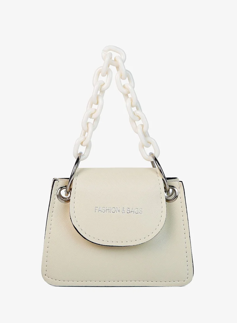 Round Flap Mini Statement Bag orange