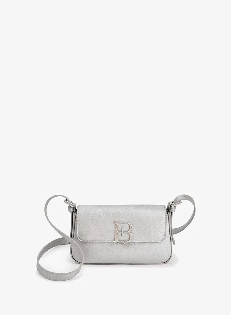 Floral Bella Embellished Logo Crossbody Bag SILVER