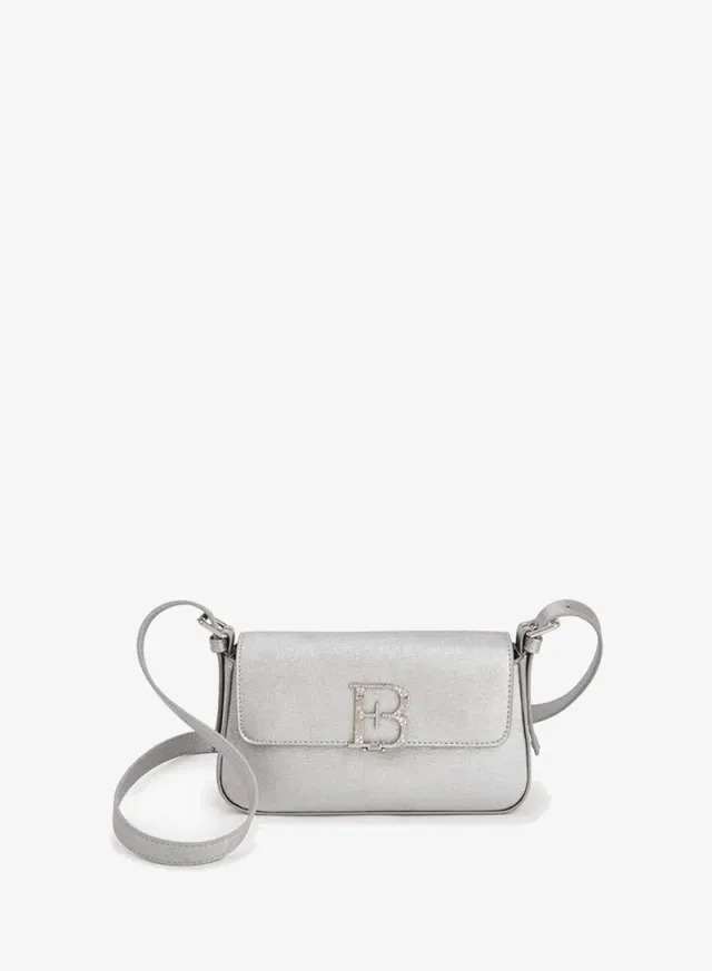 Floral Bella Embellished Logo Crossbody Bag SILVER