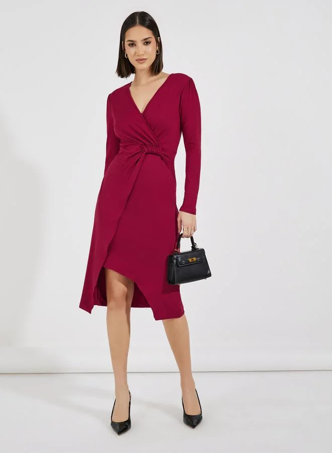 Knot Front Dress burgundy