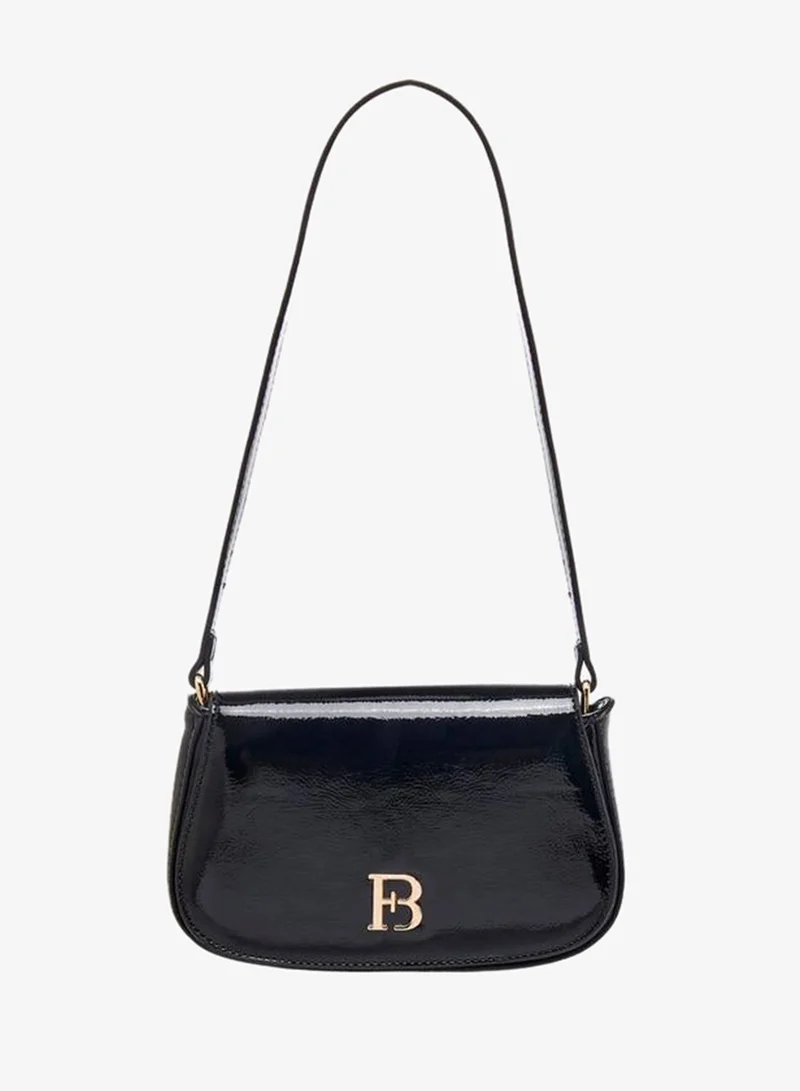 Floral Bella Metallic Logo Shoulder Bag Black