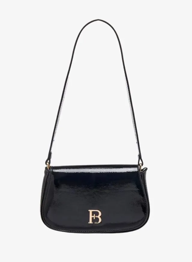 Floral Bella Metallic Logo Shoulder Bag Black