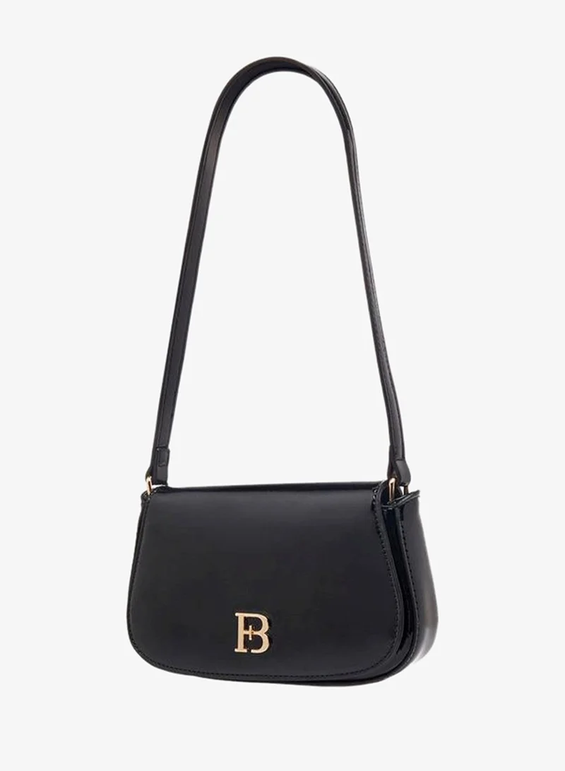 Floral Bella Metallic Logo Shoulder Bag With Zip Closure