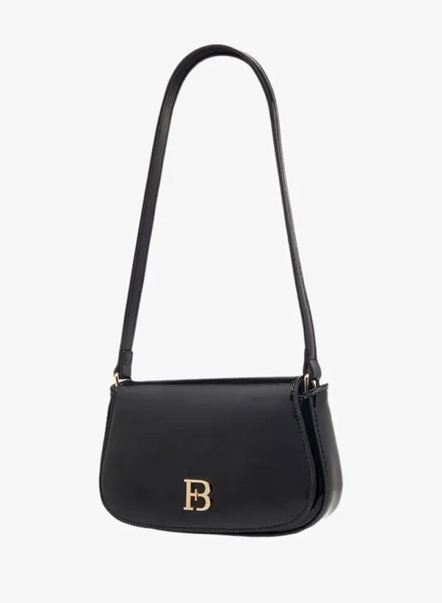 Floral Bella Metallic Logo Shoulder Bag Black – image 2