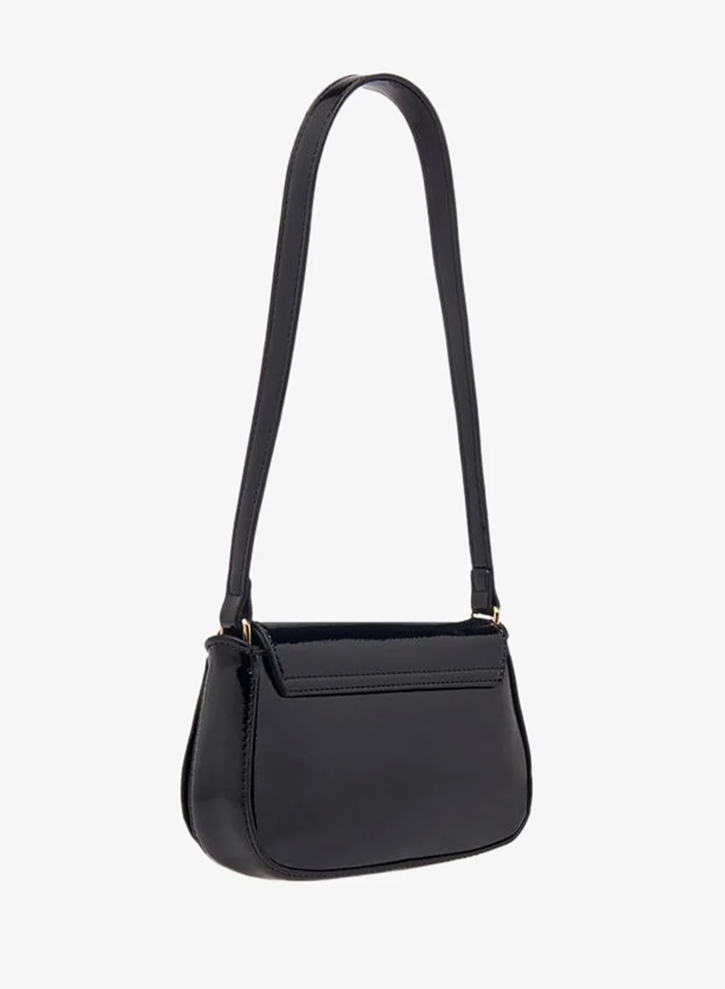 Floral Bella Metallic Logo Shoulder Bag With Zip Closure